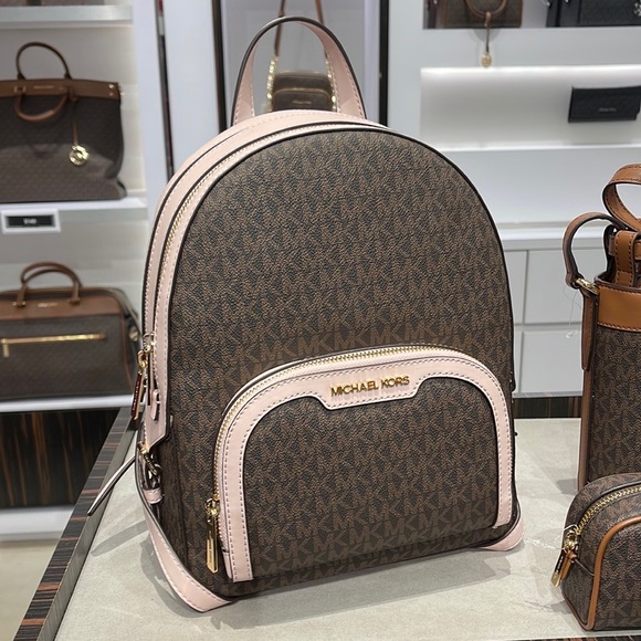 Michael Kors Backpack Bag Jaycee Md Backpack Powder Blush 35S2G8TB2B - Picture 1 of 16